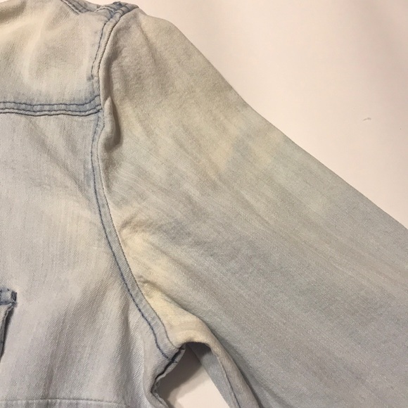 Vintage H&M Divided Denim Button Down With Washed Out Sleeves Sz Small. - Picture 4 of 8